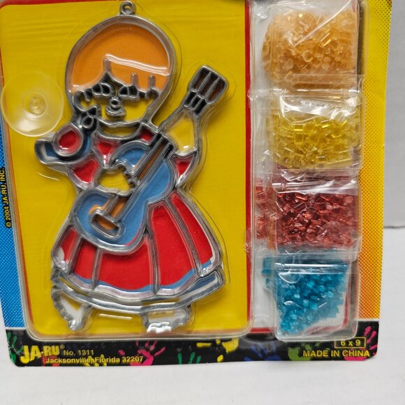 4 New Vintage Girl Arts & Crafts Window Art Kit Looks Like Stained Glass JA-RU - Picture 3 of 16